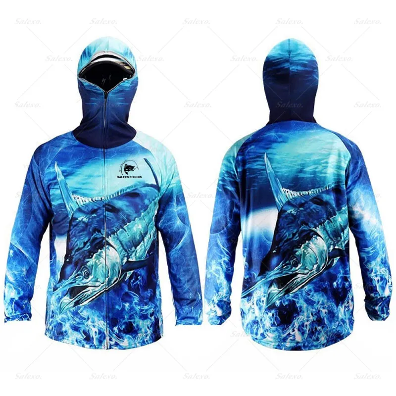 2023SummerLongSleeveHoodedFishingShirtsSunProtectionBreathable