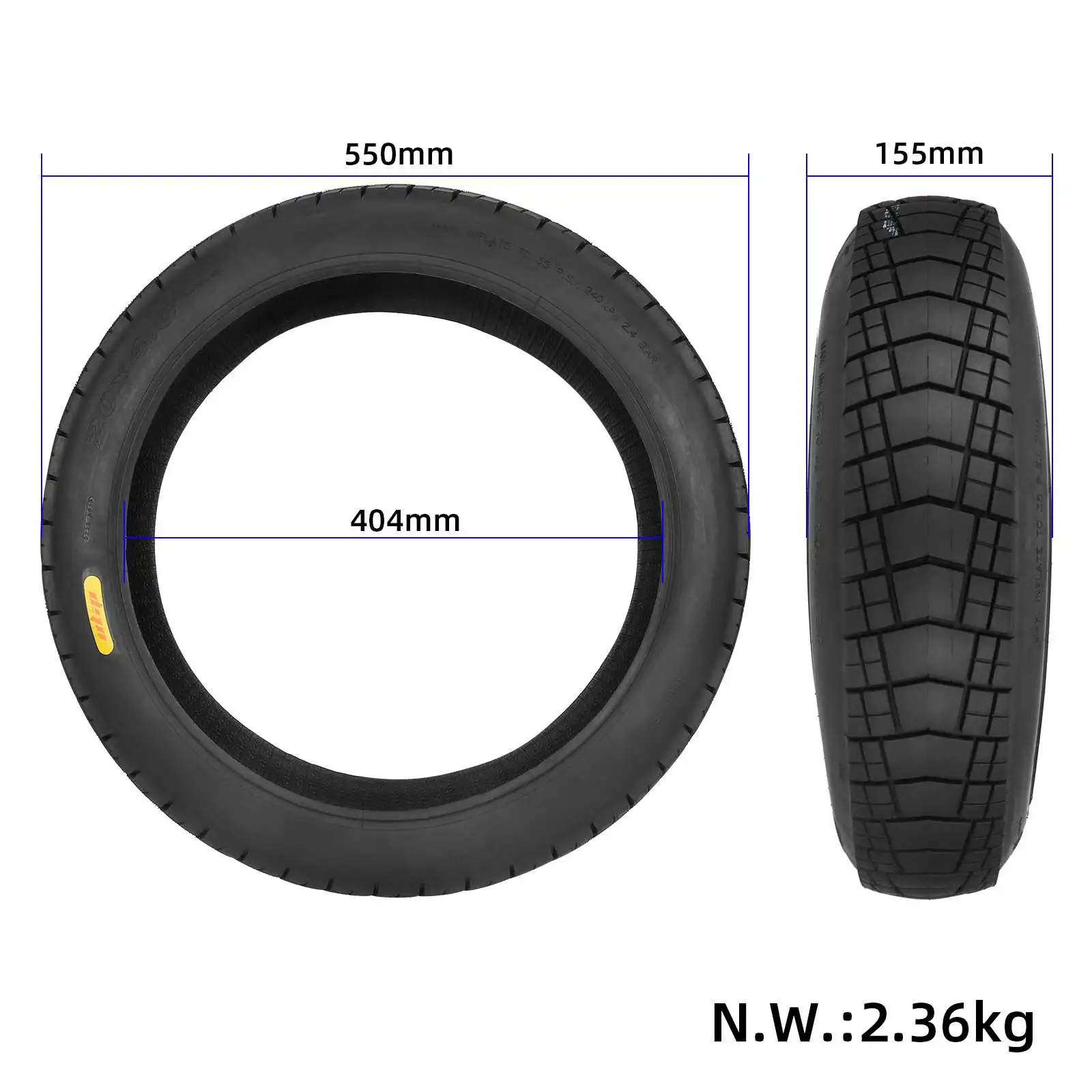 ULIP New 20 Inch Fat Tire 20x4.0 Bike Off-road Fat Tire Snowmobile Beach Electric Bicycle 20*4.0 Anti-Slip Fat Tire Cycling Part 5
