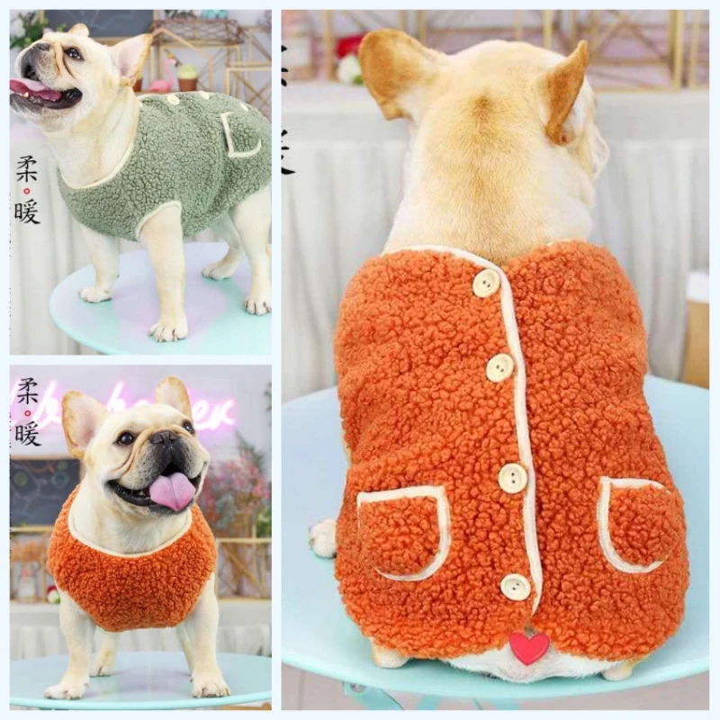 French Bulldog Clothes Vest Coat Jacket Winter Pug Dog Clothing Outfit