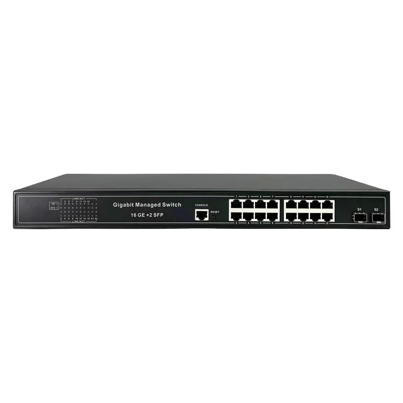 

Managed POE switch 16 port gigabit power 150W 300W management switch 2 SFP L2 easy to manage network switch