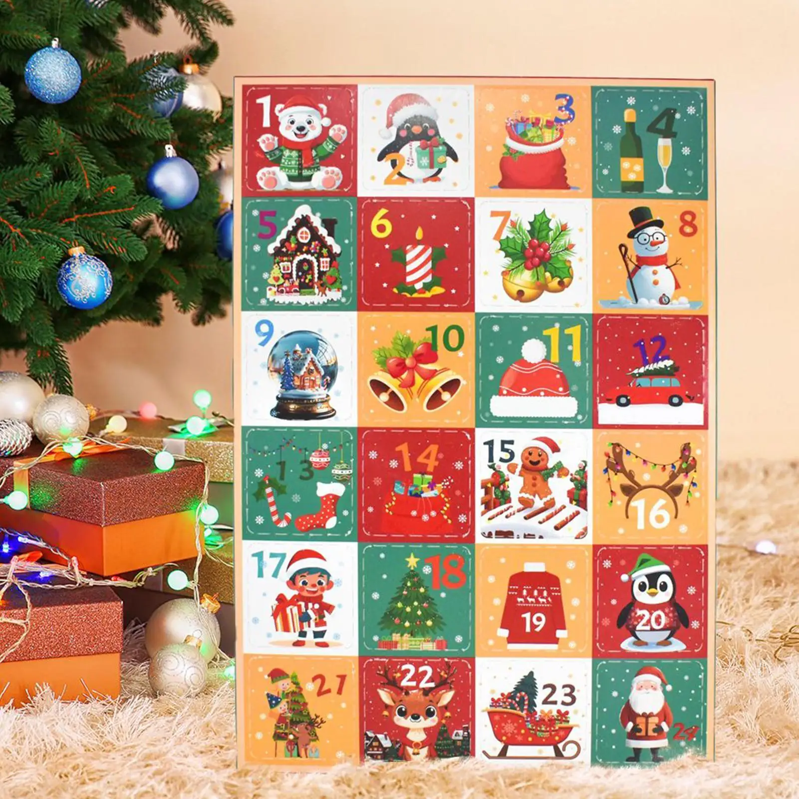 Christmas Count Down Calendars 5 Pieces Festive Empty Box 24 Days Countdown Calendar For Activities Gathering Festival Holiday