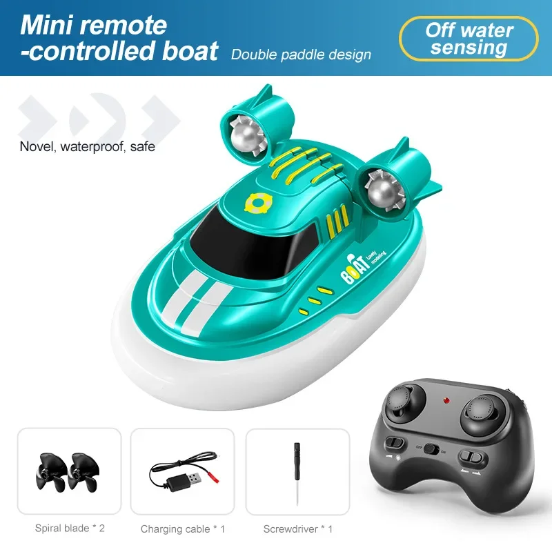 Mini Rc Boat 1/32 Radio Remote Controlled High Speed Ship with Led Light Palm Boat Summer Water Toy Pool Toys Models Gifts