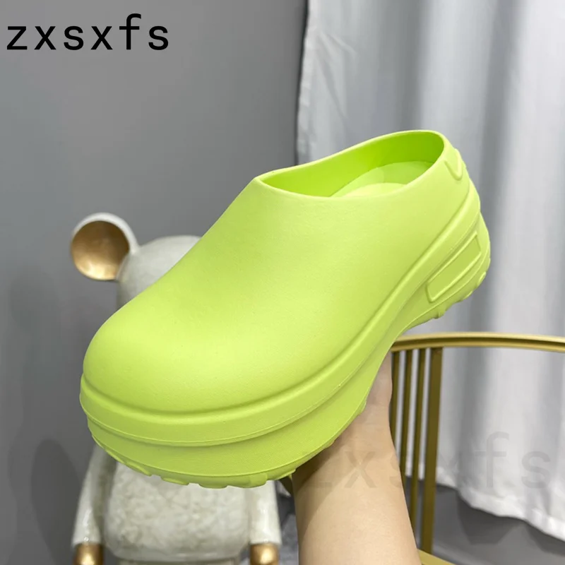 

Thick Sole Platform EVA Slides Women Men Lover's Flat Casual Slippers Male Summer Holiday Beach Shoes For Woman Brand Sandals