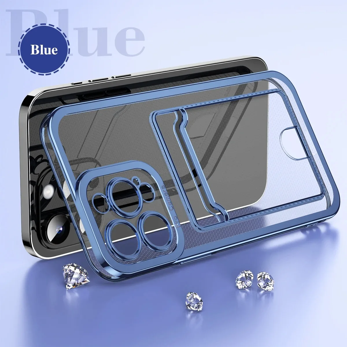 Sleek Silicone Card Slot Wallet Case - Shockproof and Clear Design