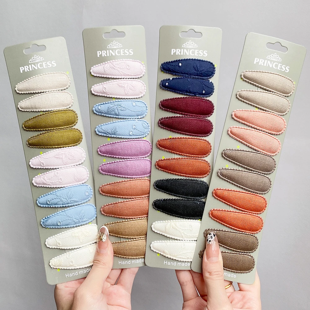 10pcs/set Embroidery Printed Snap Hair Clips for Girls Kids BB Hairpins Color 2 Sc0566eb25aef4db9b8725f00a422bc4et