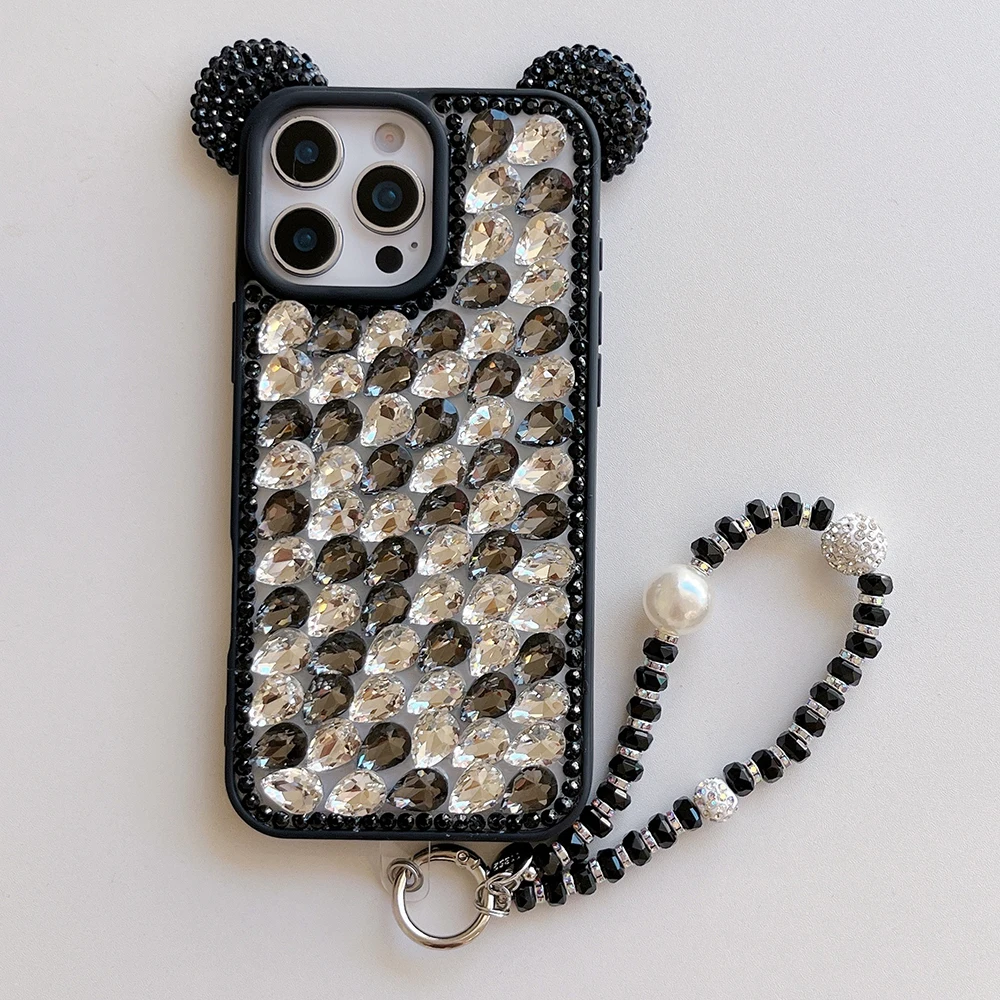 Sparkling 3D Ears Glitter Phone Case - Stylish Shockproof Back Cover