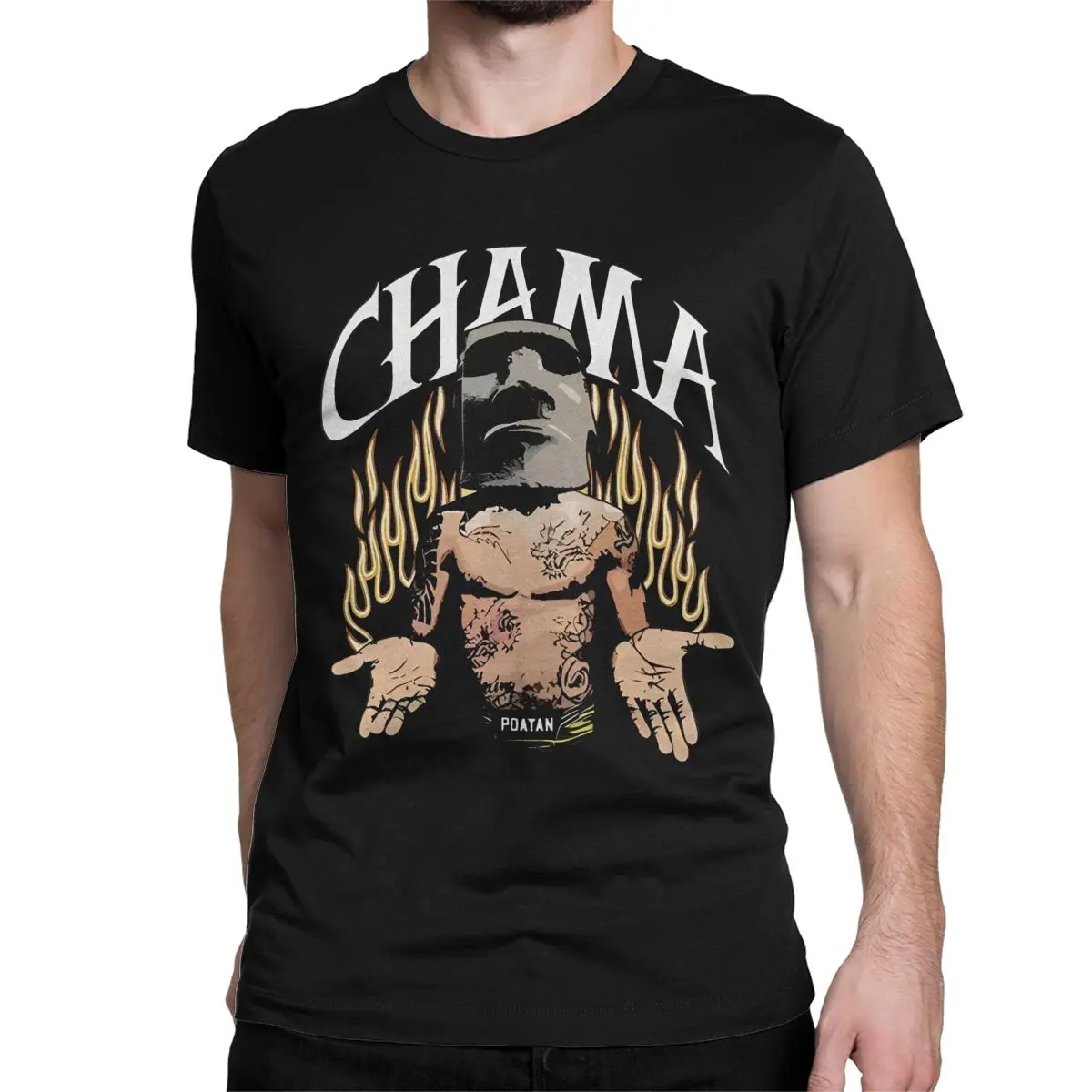 thumbnail image 1 of Camiseta Chama Poatan Alex Pereira para hombre y mujer, de algodón puro, divertida, de cuello redondo, de manga corta, de verano, 1 of 6