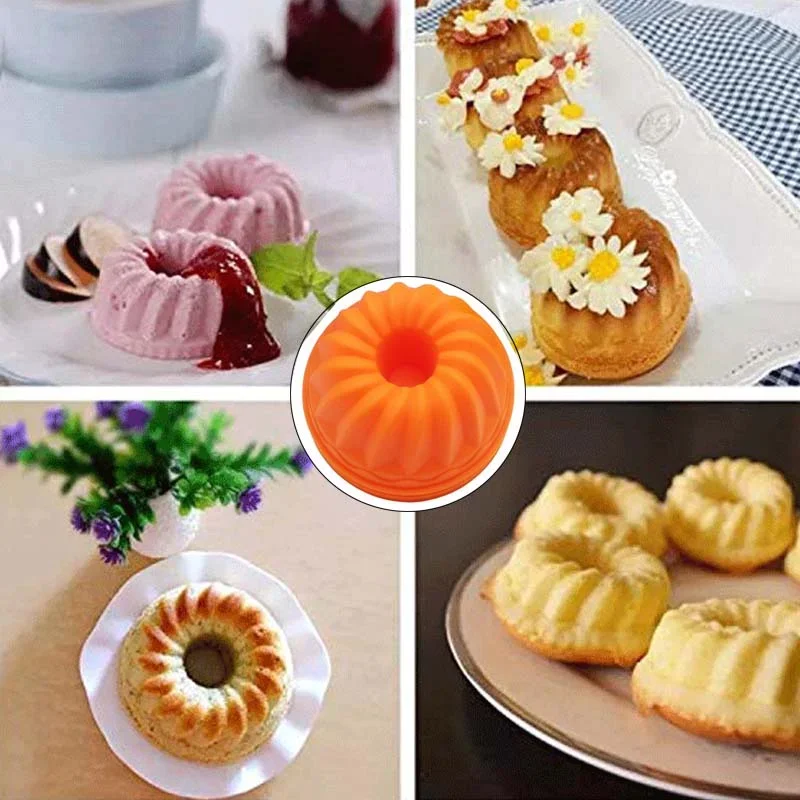 12 Pieces/Set Of Silicone Cake Mold Round Muffin Cup Cake Baking Mold Kitchen Cooking Bakeware Making Diy Cake Decoration Tool