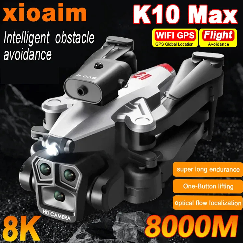 

For Xiaomi K10Max Drone 8K Professinal Three Camera Wide Angle Optical Flow Localization Four-way Obstacle Avoidance RC