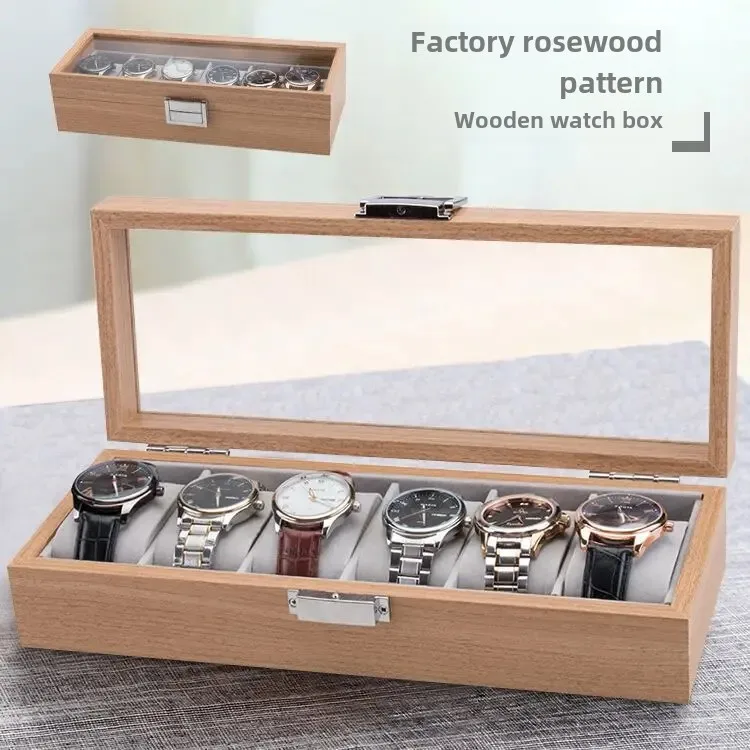 Watch Storage Box Watch Storage Bag Watch Storage Pouch Eco-friendly Bamboo Watch Boxes Chinese Style 6-cavity For Dealers Collectors