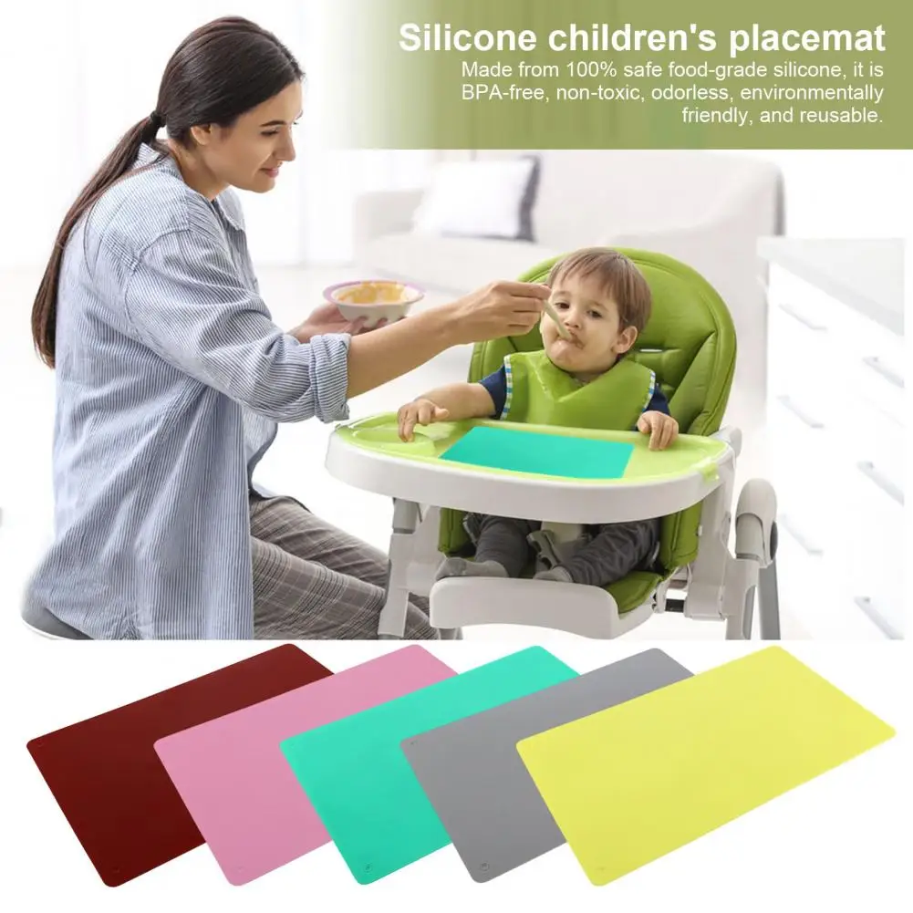 36*22cm Silicone Placemat Heat Resistant Meal Mat With Raised Edges Stain-Proof Baking Mat For Kids Crafts Countertop Protector