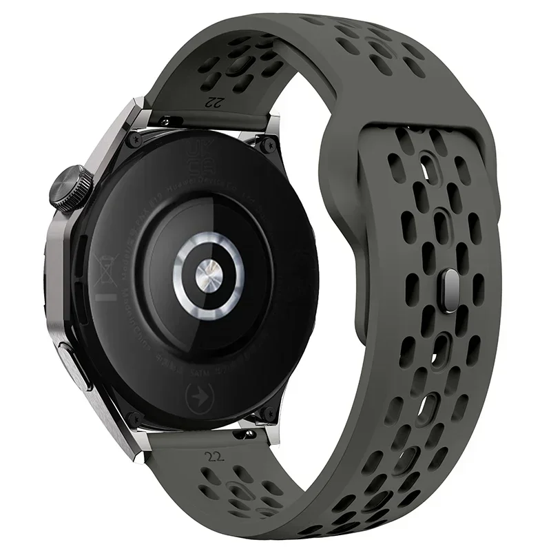 Breathable Silicone Sport Strap, 22mm