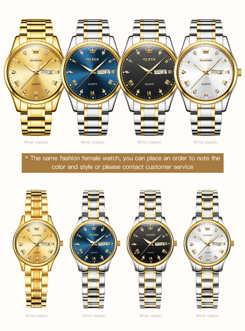 ساعة كوارتز OLEVS للرجال ساعة فاخرة مقاومة للماء م...