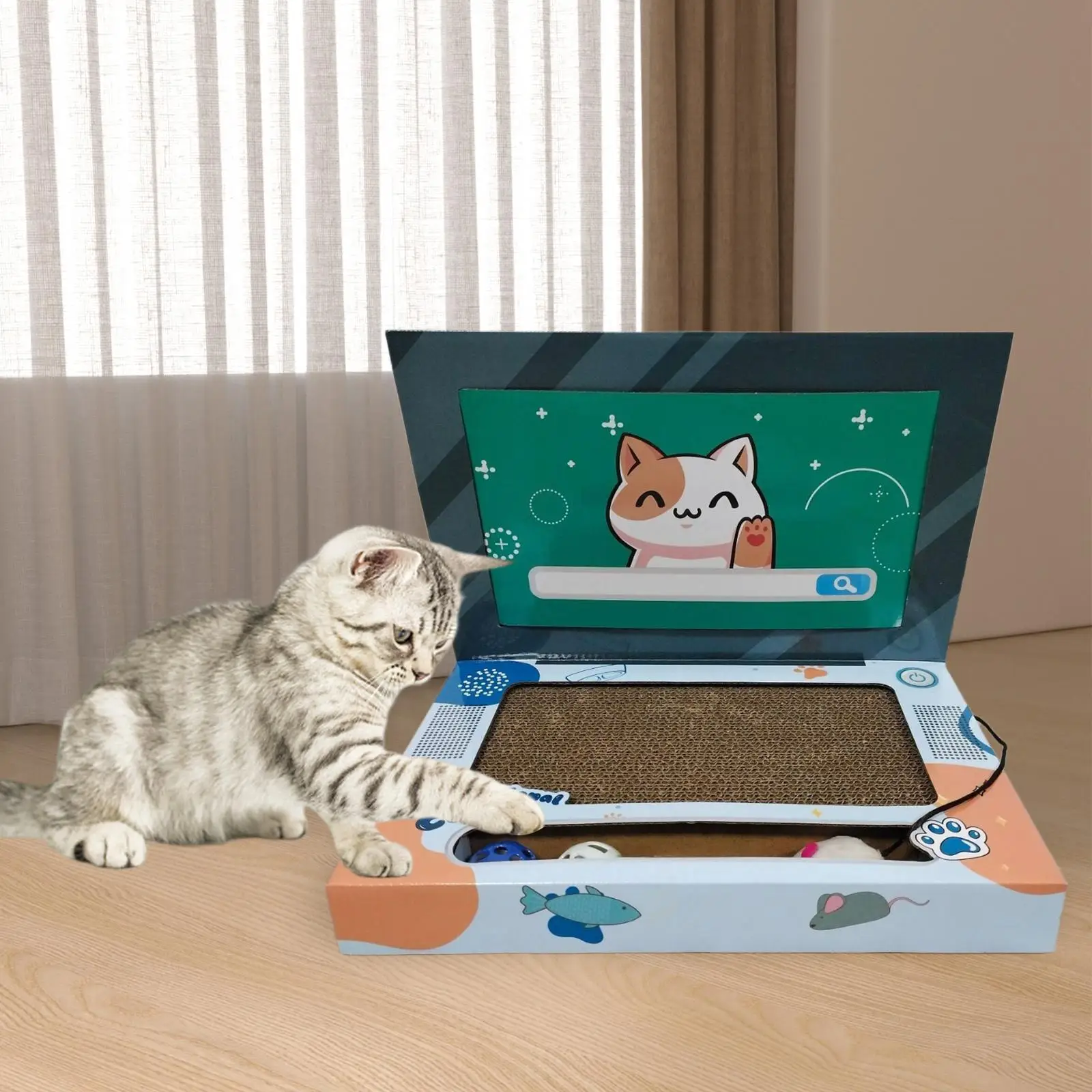 Cat Laptop Scratcher Cardboard Cat Scratcher for Kitten Claw Indoor Cats