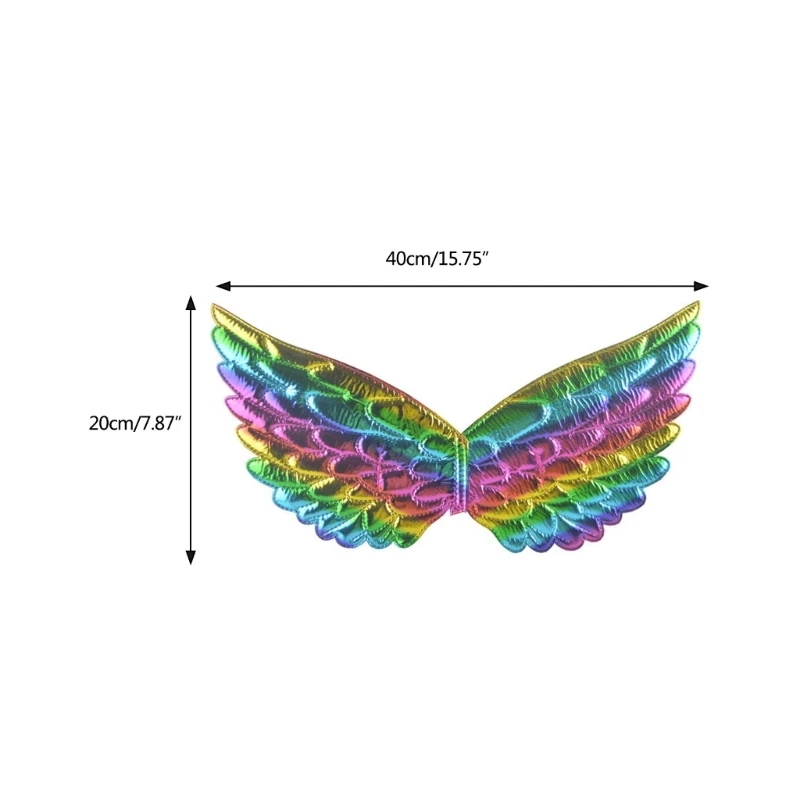 

449B Lovely Fairy Angel Wings Butterfly-Wings Rainbow Elf Wings Princess-Wings Theme Wings Gift for Little Girls