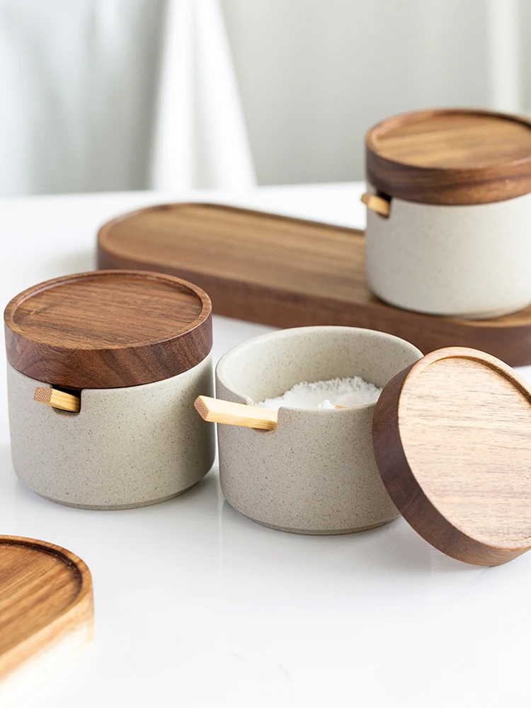 Japanese Vintage Seasoning Jar Three-piece Kitchen Utensils