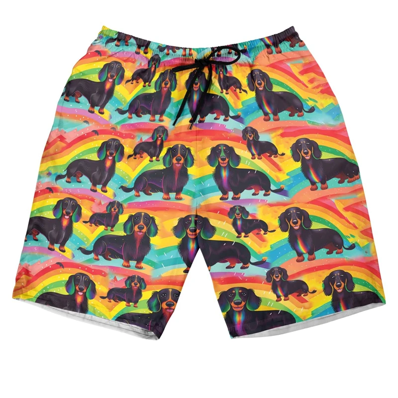 

Dachshund 3D шорты штаны с принтом для мужчин одежда гавайский питомец собака пляжные шорты забавные животные собаки плавки повседневные алоха брюки