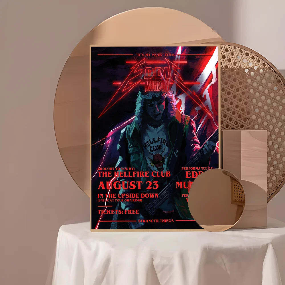 Stranger Things Eddie Munson Art Movie Sticky Posters Retro Kraft Paper Sticker DIY Room Bar Cafe Aesthetic Art Wall Painting
