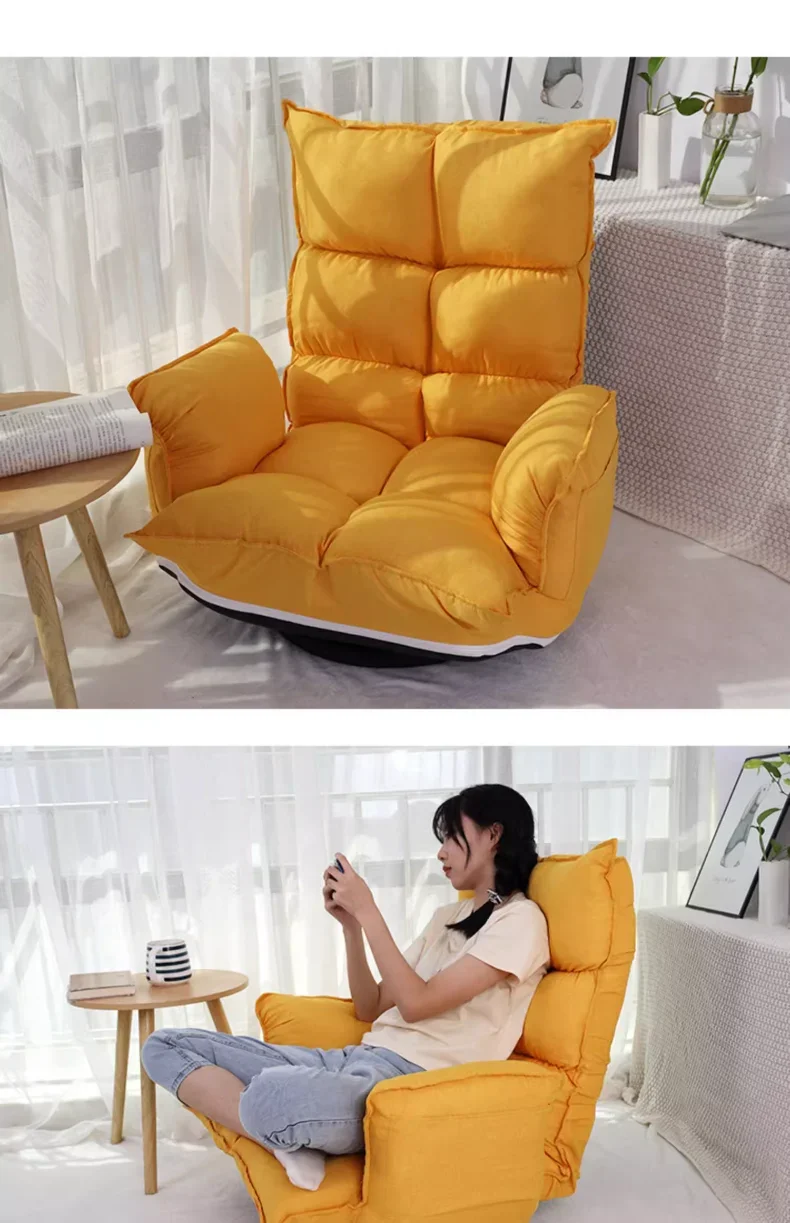 Lazy Simple and Comfortable Lounge Chair, Modern Tatami Living Room Bedroom Bay Window Foldable Leisure Sofa Home Furniture