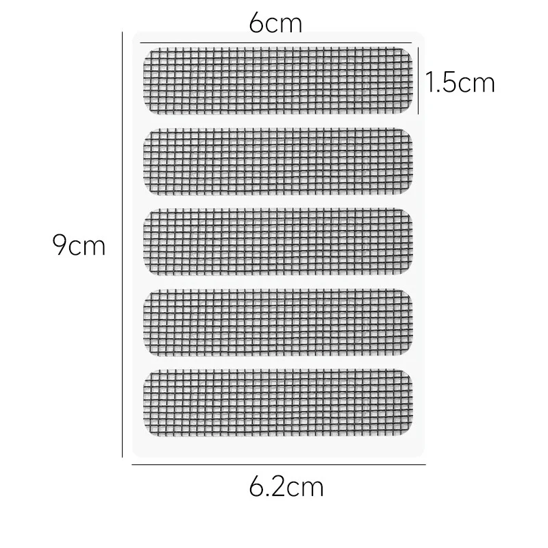 5-teiliges Set Fenstergitter-Reparatur-Aufkleber, Insektenschutz-Netz, Moskitonetz-Reparatur-Patch für Löcher im Türgitter – Detail 1