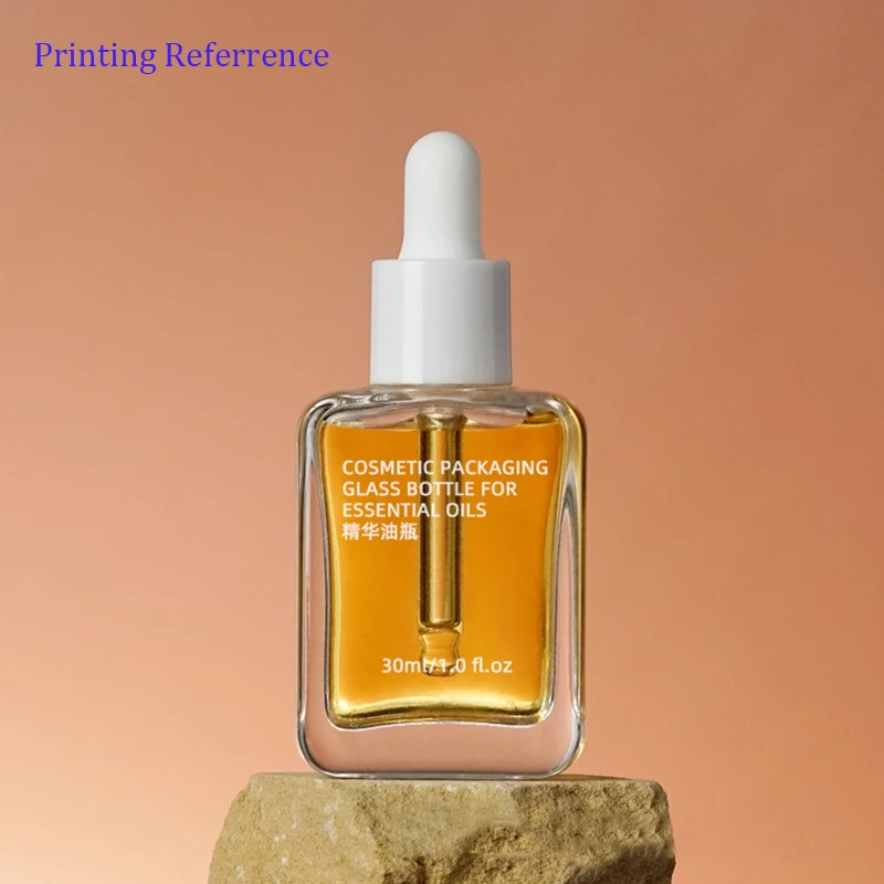 30ML Clear/Purple Glass Dropper Bottle Oblate Square Aromatherapy Liquid Essence Massage Oils Serum Pipette Refill Skincare_voghion.com