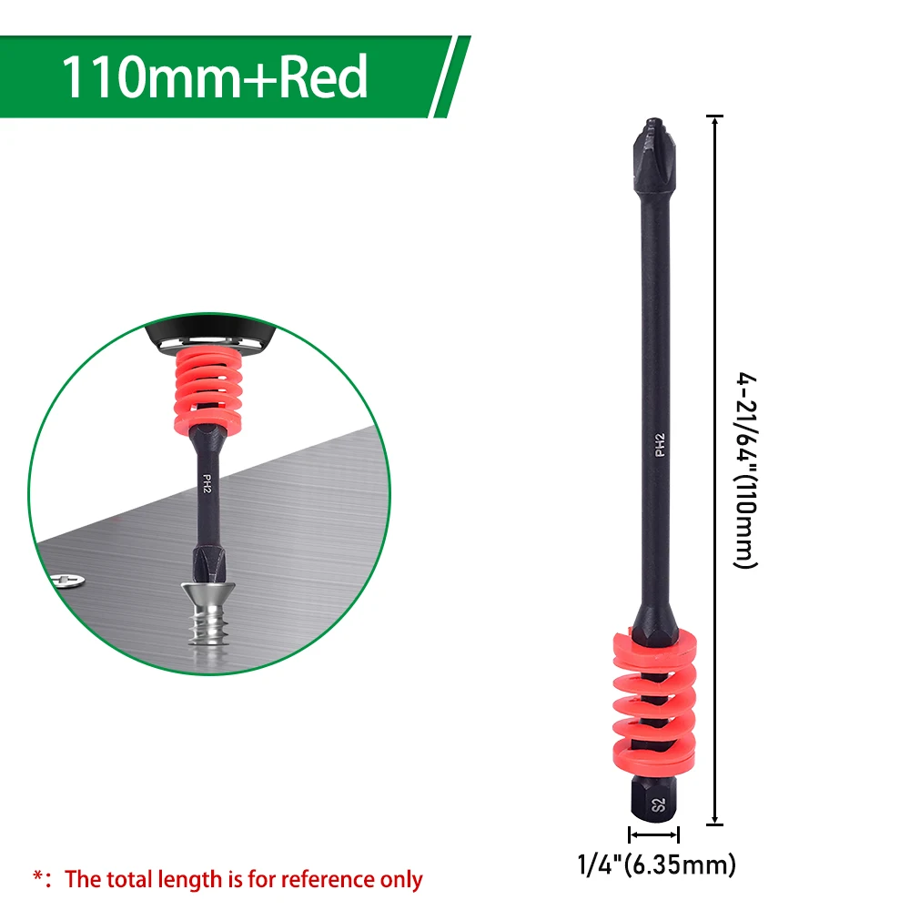 LAVIE 1pc 65/90/110mm Schraubendreher Bit Für Regenbogen Frühling Elektrische Rutschfeste Hand Werkzeuge Teile Power werkzeug Zubehör P51PH2 – Detail 10