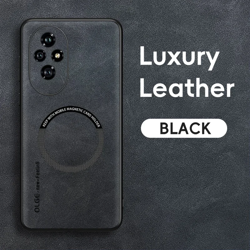Magnetic Retro Leather Soft Case with Wireless Charging Capability