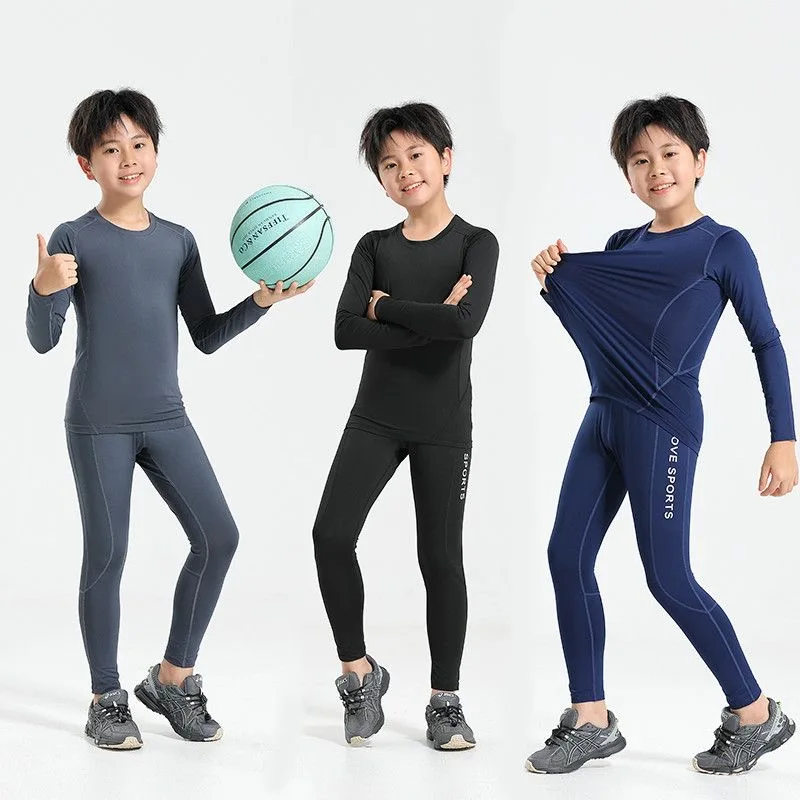 어린이 키즈 소년 소녀 압축 스키 속옷 세트 피트니스 스키 스노우보드 스포츠 ..