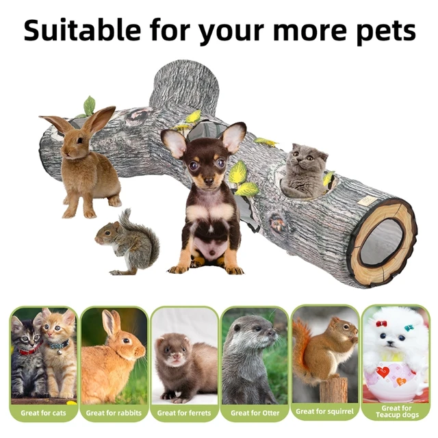 Grand Tunnel pour chat pliable, jouets, Tunnel de jeu, motif d'arbre en Polyester Durable – Image 2
