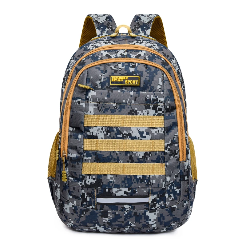 With a laptop compartment - a large-capacity travel and military camouflage backpack - suitable for hiking - a daily carry bag,