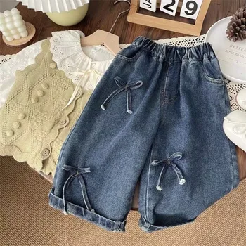 Kids Bow Wide-Leg Jeans 1