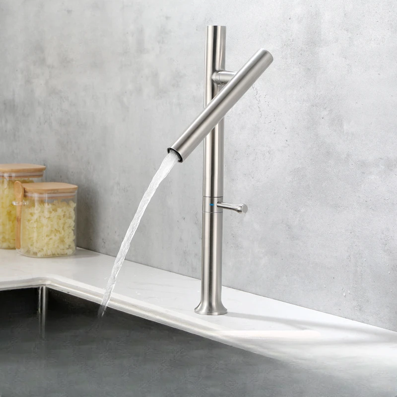 

Modern and simple 304 stainless steel vegetable washing basin faucet, ceramic disc valve core,cold and hot wholesale