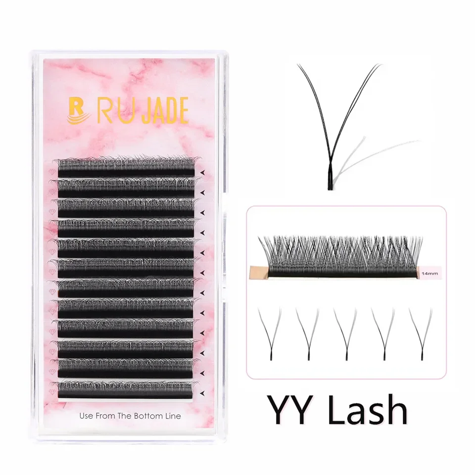 2D Y-förmige Wimpern Wimpernverlängerung 3D 4D W-förmige vorgefertigte russische Volumenwimpern Faux Mink Soft Light Natural Cross YY Lash – Detail 21