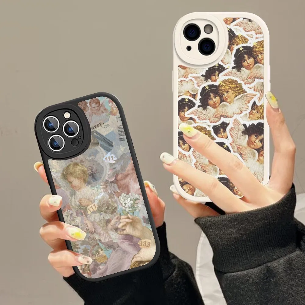 

Angels Phone Case Hard Leather For iPhone 14 13 12 Mini 11 14 Pro Max Xs X Xr 7 8 Plus Fundas