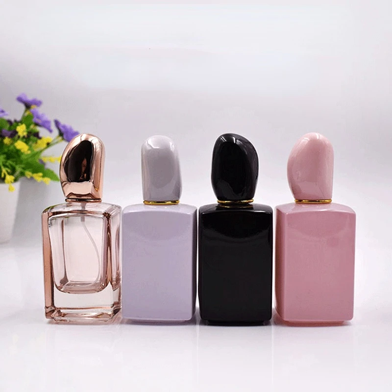 50ml Square Glass Refillable Perfume Bottle Atomizer High-grade Empty Cosmetic Container Portable Perfume Spray Bottle