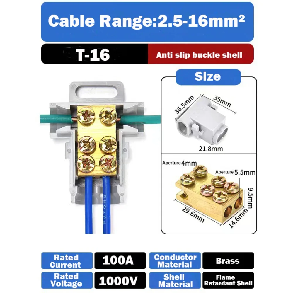 High Power Electrical Connector Brass Quick Terminal Block
