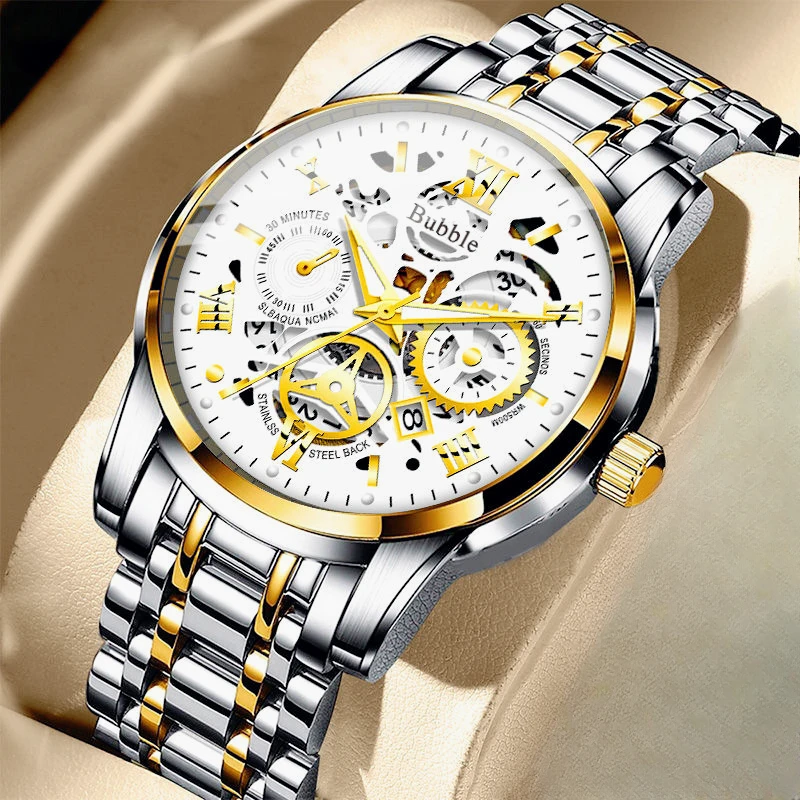 Men's watch, retro high-value fashion hollow watch