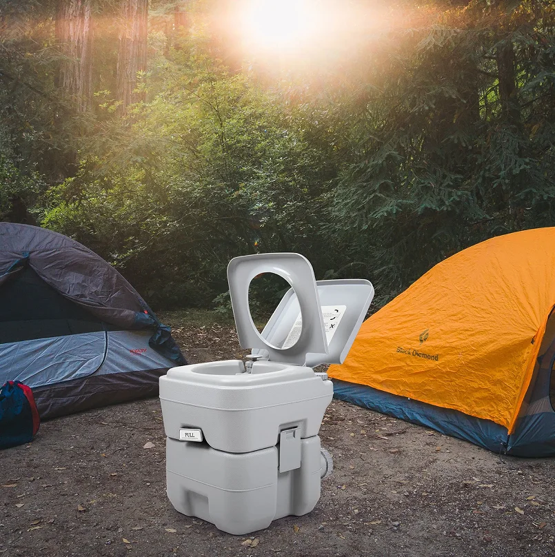 Travel Outdoor 5 Gallon Camping Portable Toilet Flush Potty 6
