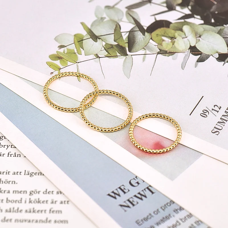 Semplici anelli di perline di metallo per le donne anelli impilabili minimalisti Punk Bohemia Metal Knuckle Finger Rings gioielli accessori regalo - immagine 3