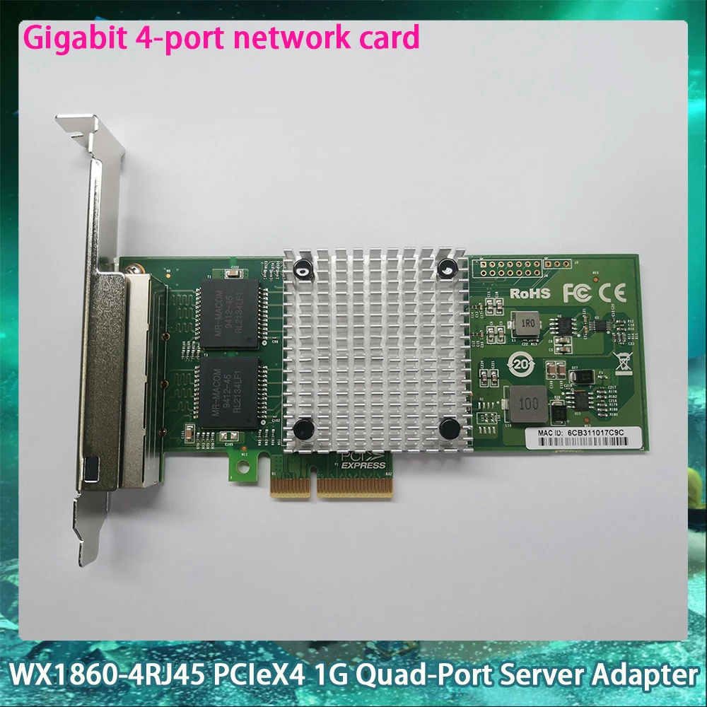 

WX1860-4RJ45 PCIeX4 1G Quad-Port Server Adapter PCI-E X4 Gigabit 4-port network card NIC High Quality Fast Ship