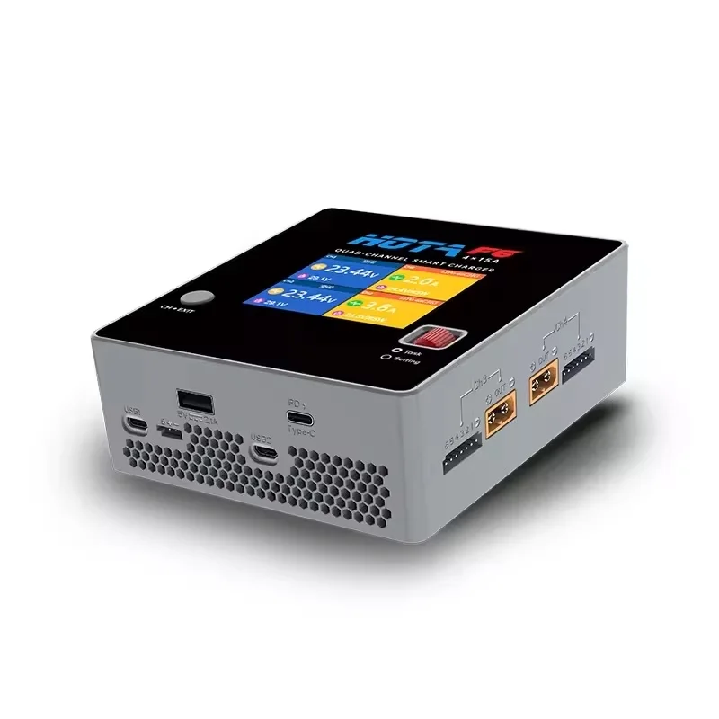 HOTA F6 4x250W 15A 4-канальное интеллектуальное зарядное устройство с типом C для Lipo LiIon NiMH аккумулятора FPV Racing Drone RC Модель квадрокоптера thumbnail 2