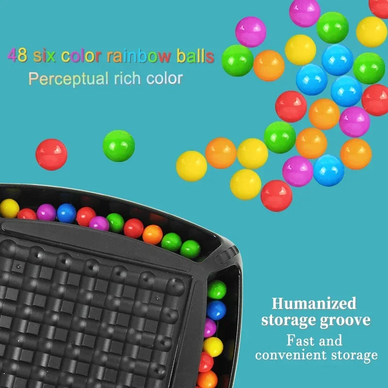 Montessori Rainbow Ball Gobble Elimination Board Collecto Balls Game Chess Antistress Magic Chess Interactive Toys For Kids Gift
