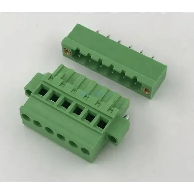 

10sets Side vertical plug-in terminal block with ear flange fixed terminal K15EDGKAM-5.08MM 13P-22P Straight or curved needle