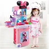 Disney 3 in1 Minnie mouse trolley case kitchen set for kids with light kitchen tableware play house set toys kids birthday gift 2