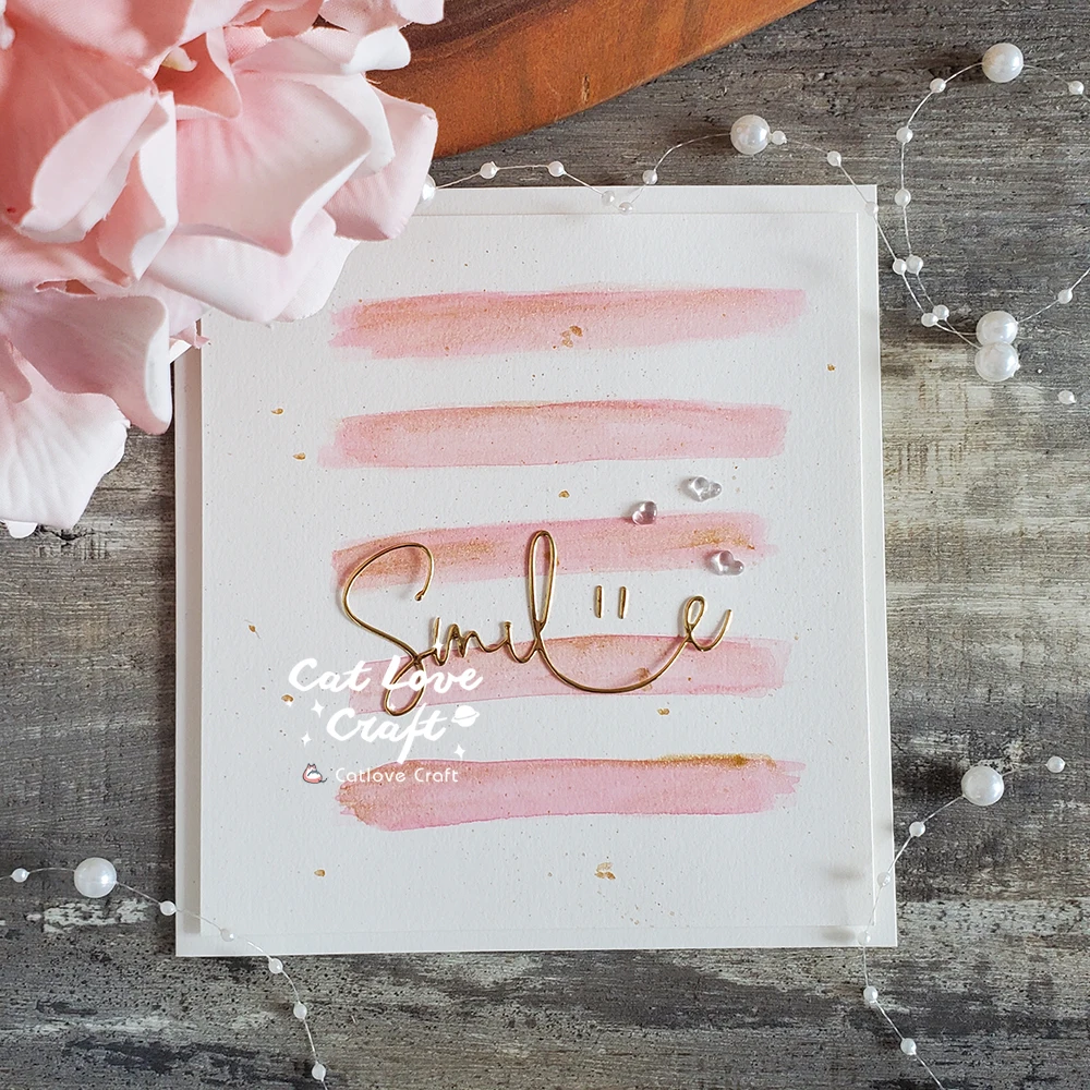 Catlove Smile Word 금속 절단 다이 스크랩북 금형 나이프 스텐실 다이 컷 카드 만들기 DIY 공예 엠보싱 새로운 다이