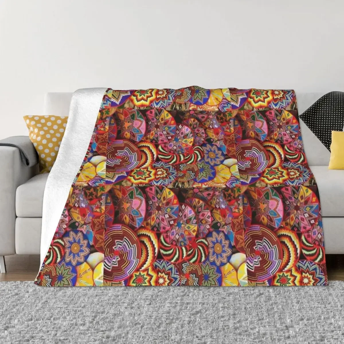 

Ethiopian Painting Art Blanket Fleece Decoration Multi-function Ultra-Soft Throw Blankets for Bed Couch Bedspreads