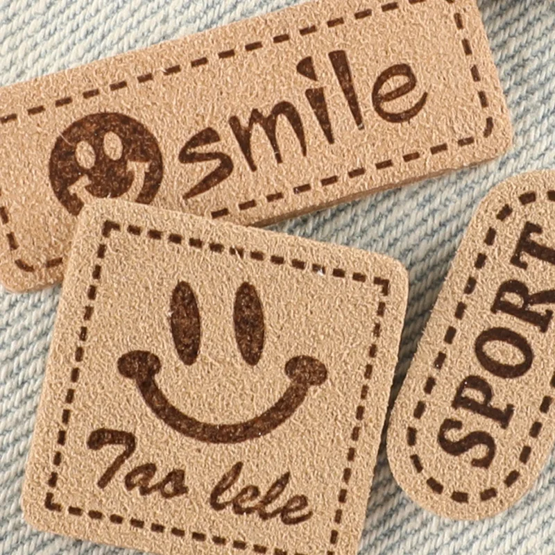 10pcs PU Leather Labels Tags Handmade Tag Label Embellishment Knit DIY Jeans Bags Shoes Hat Sewing Tags Garment Accessories