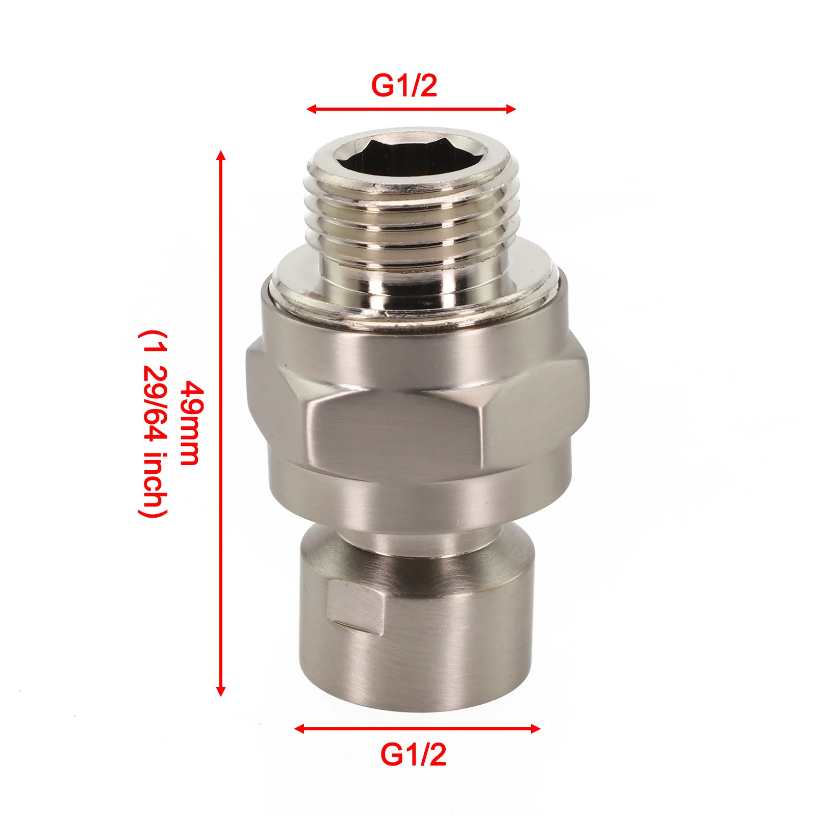 G1/2 Shower Head Adapter Female And Male Thread Rainfall Shower Handheld Shower Connector Swivel Angle 23° Accessory 5