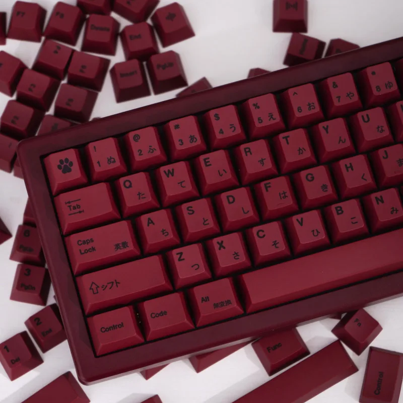 Teclado Mecânico Minimalista Teclado Mecânico Pbt Sublimação Dye Perfil Cereja Cap Chave Japonês para 61 64