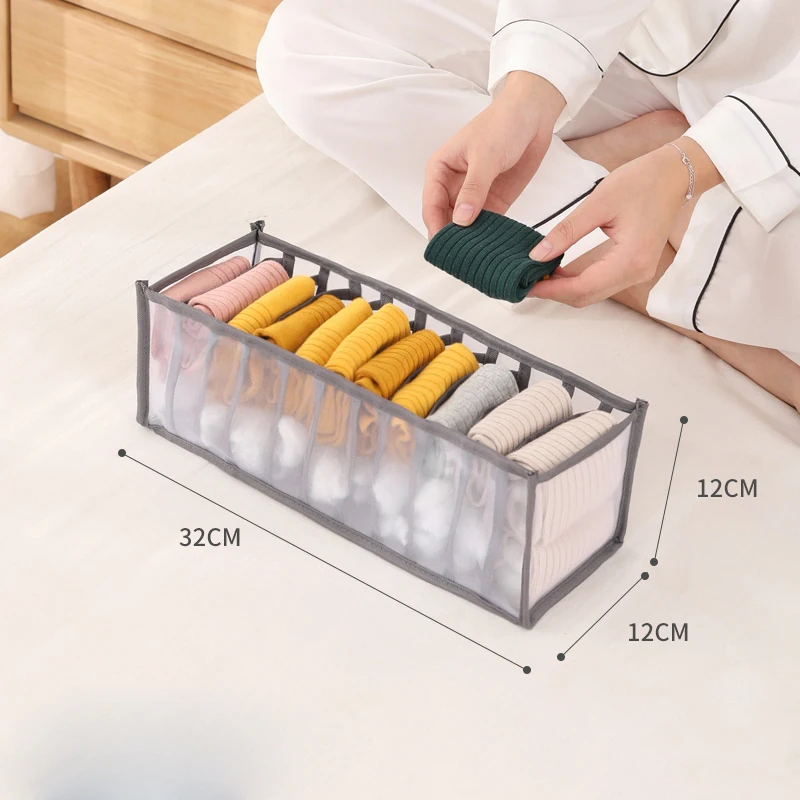 11 Grids Jeans Storage Box Closet Wardrobe Clothes Compartment Boxes Drawer Jeans Socks Separation Organizer Pants Storage 